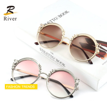 2021 Popular Round Retro Women Metal Unique Frame Sunglasses